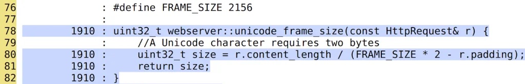 Example of a simple webserver code snippet.